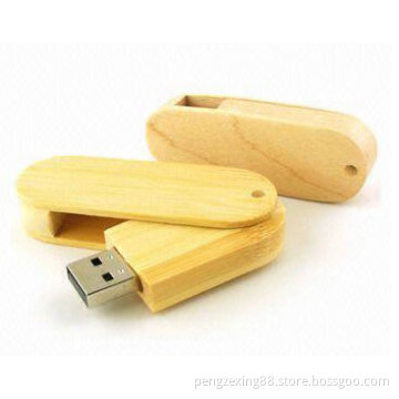 Custom Wooden Swivel USB Flash Drive (PZW207)